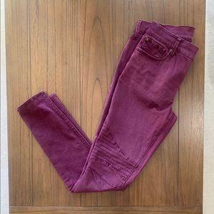Express moto skinny pants egg plant/purple color